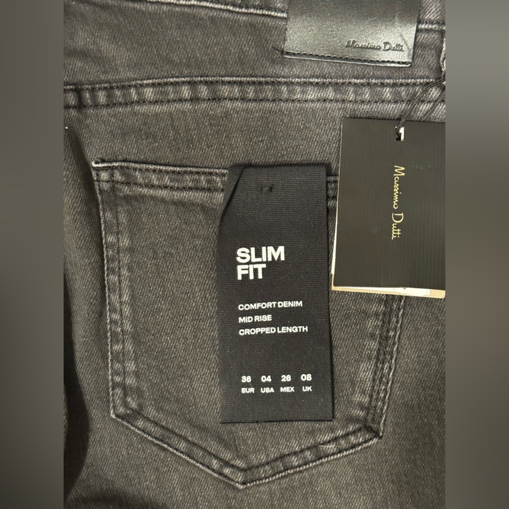 Massimo Dutti Slim Fit Comfort Denim Jeans | Charcoal Gray | Size 36 (US 26) - Picture 4 of 7